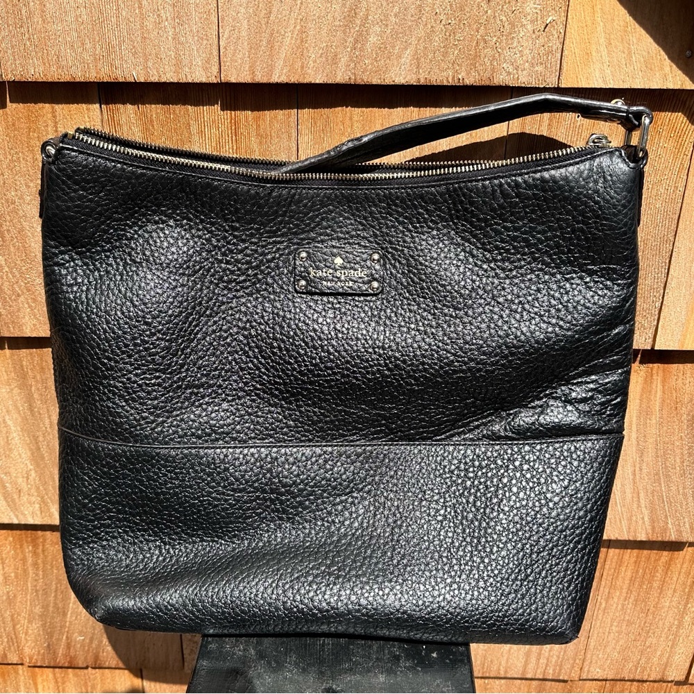 Kate Spade NY Pebbled Black Leather Large Shoulder Bag